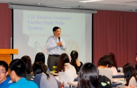 Dr. Gordon Wong, Leader of Business Division and Senior Lecturer shared the various articulation paths with the students.