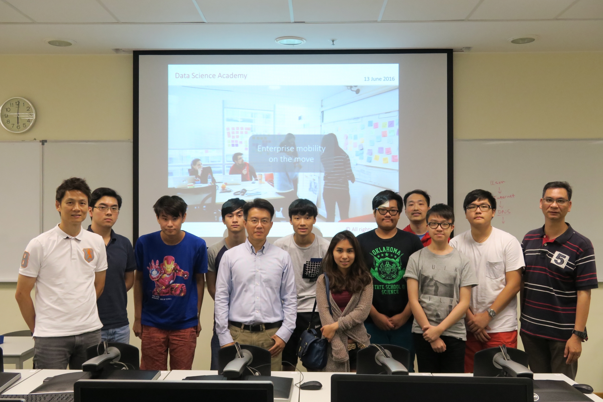 Mr. John Yeung (5th from the left) with lecturers and students from CIE’s Computing Studies Concentration.