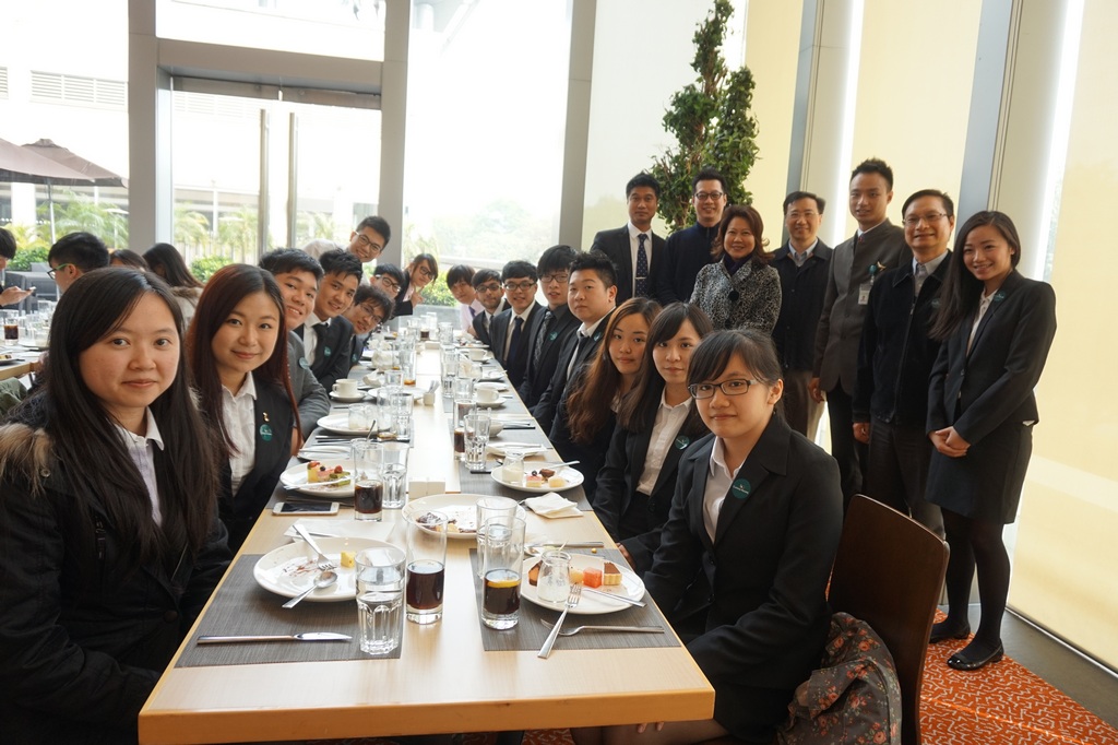 A group photo with Mr. Eric Leung, Human Resources Manager, Headland Hotel (back row first from left). 