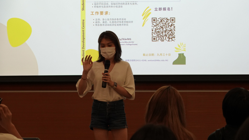 王靖婷學姐分享學習點滴，讓同學作好的準備迎接挑戰。